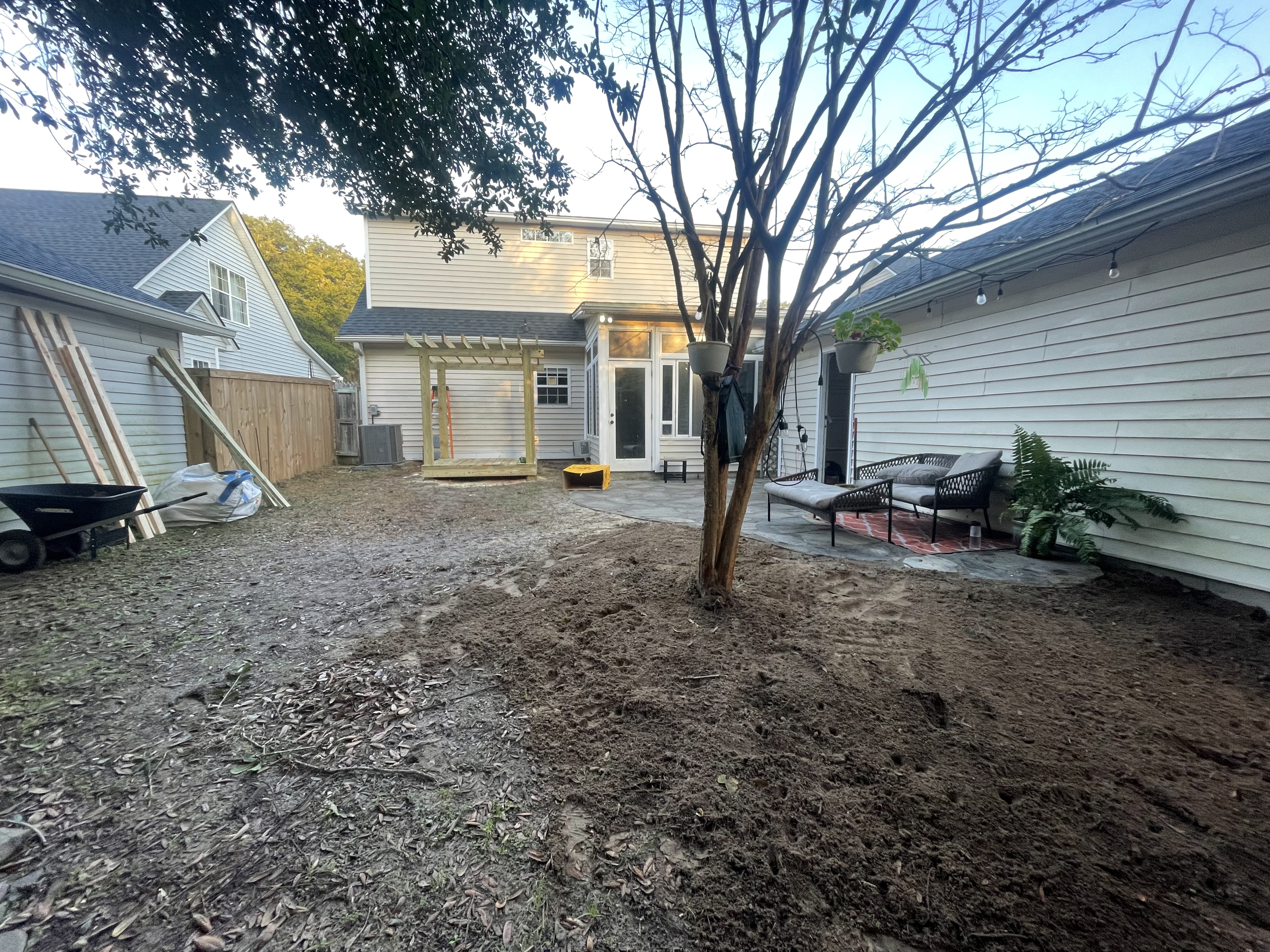 Patio after, path view