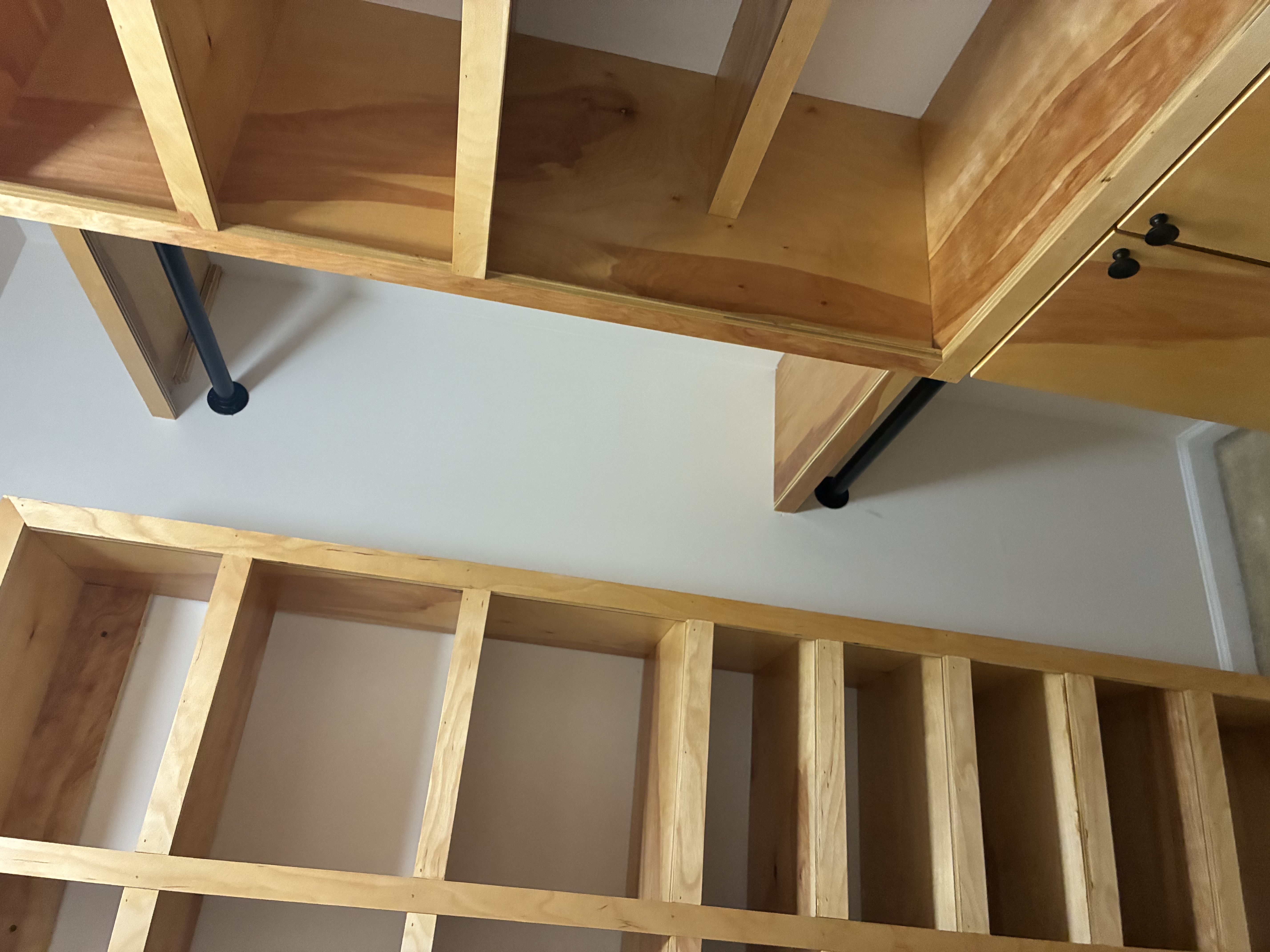 Closet two after, shelving detail